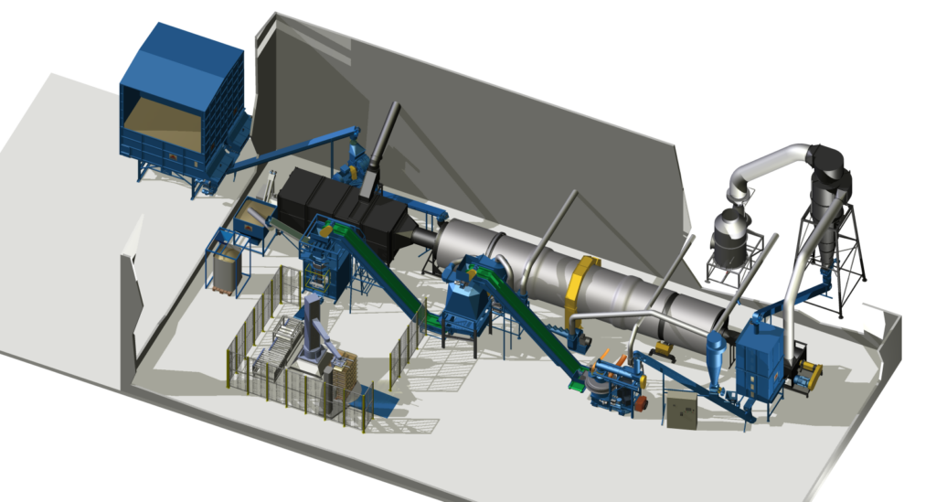 linia peletująca BT2000 CNC automatyczna workownica robot układający filtrowymiennik Brikol